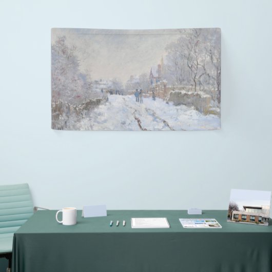 Sneeuw in Argenteuil (van Claude Monet) Spandoek (Beurs)