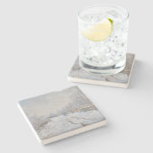 Sneeuw in Argenteuil (van Claude Monet) Stenen Onderzetter (Zijkant)