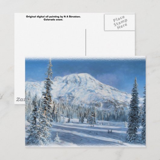 Sneeuw in de bergen...Briefkaart. Briefkaart (Voorkant / Achterkant)