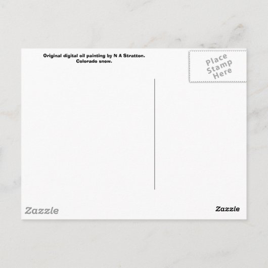 Sneeuw in de bergen...Briefkaart. Briefkaart (Achterkant)