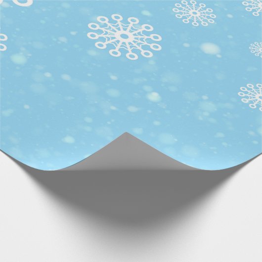 Sneeuw in de blauwe hemel cadeaupapier (Hoek)