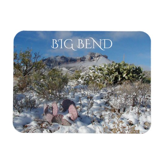 Sneeuw in de Chisos Mountains, Big Bend Magneet (Horizontaal)