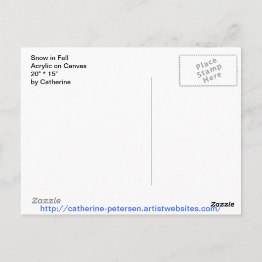 Sneeuw in de Herfst Briefkaart (Achterkant)