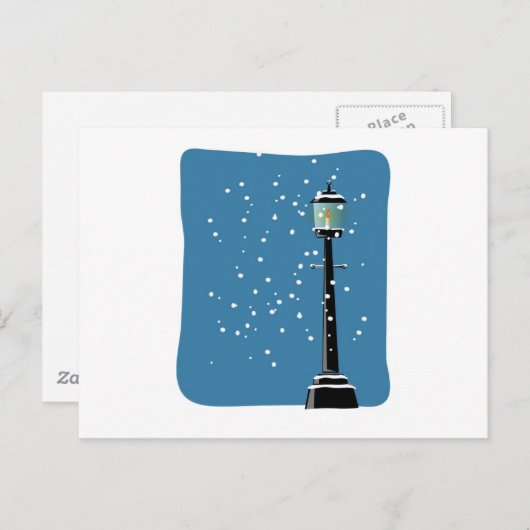 Sneeuw in de Lamplight Briefkaart (Voorkant / Achterkant)