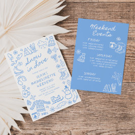 Sneeuw in de liefde Hand getrokken Winter Bachelor Kaart