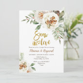 Sneeuw in de liefde voor Creamy White Floral Coupl Kaart (Staand voorkant)