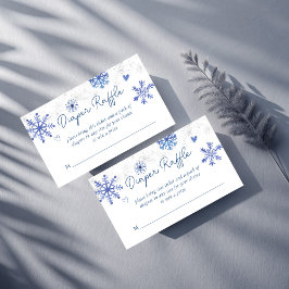 Sneeuw in de liefde winter baby shower luier verlo informatiekaartje