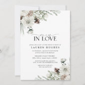 Sneeuw in de liefde Winter Evergreen Vrijgezellenf Kaart (Voorkant)