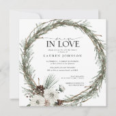 Sneeuw in de liefde Winter Evergreen Vrijgezellenf Kaart (Voorkant)