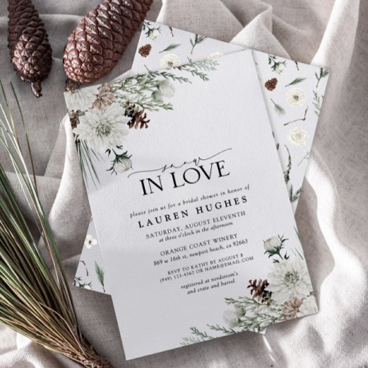 Sneeuw in de liefde Winter Evergreen Vrijgezellenf Kaart