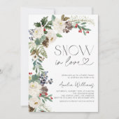 Sneeuw in de liefde Winter Flowers Evergreen Kaart (Voorkant)