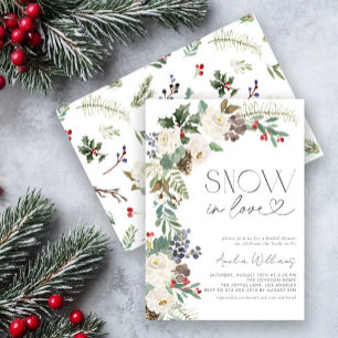 Sneeuw in de liefde Winter Flowers Evergreen Kaart