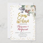 Sneeuw in de liefdeswitte kerst Floral Couples Sho Kaart (Voorkant)