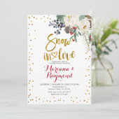 Sneeuw in de liefdeswitte kerst Floral Couples Sho Kaart (Staand voorkant)