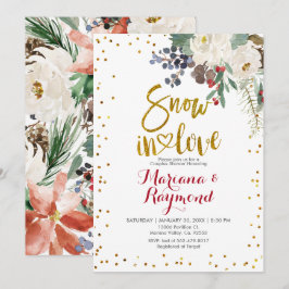 Sneeuw in de liefdeswitte kerst Floral Couples Sho Kaart