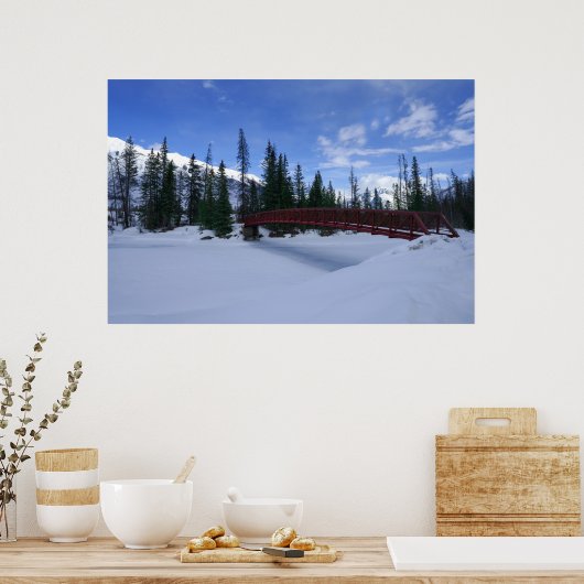 Sneeuw in de Simpson Trailhead Kootenay Poster (Keuken)