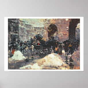 Sneeuw in de stad poster