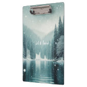 Sneeuw in de winter, bergmeer klembord (Links)