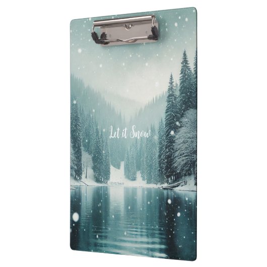 Sneeuw in de winter, bergmeer klembord (Links)