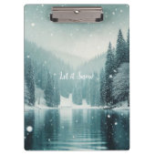 Sneeuw in de winter, bergmeer klembord (Voorkant)