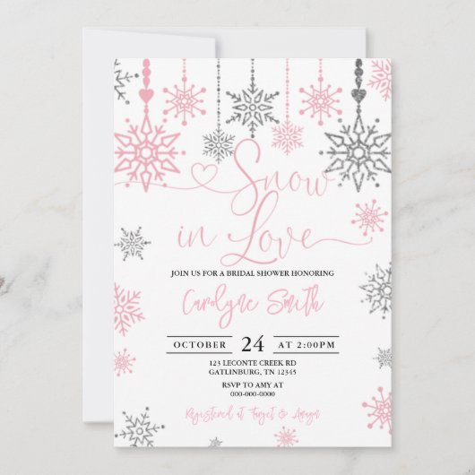 Sneeuw in de winter Bridal Shower Kaart (Voorkant)