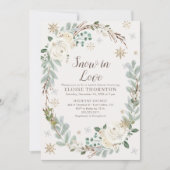 Sneeuw in de winter Floral Vrijgezellenfeest uitno Save The Date (Voorkant)