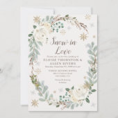 Sneeuw in de winter Floral Weddenschap Save The Date (Voorkant)