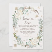 Sneeuw in de winter Floral Wedding Shower Save The Date (Voorkant)
