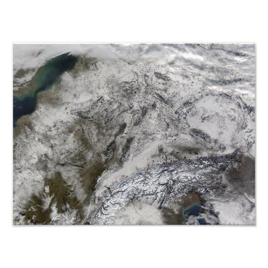 Sneeuw in Europa Foto Afdruk (Voorkant)