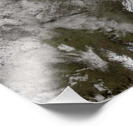 Sneeuw in Europa Foto Afdruk (Hoek)