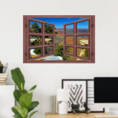 Sneeuw in Grand Canyon 6-puit Open Window Poster (Thuiskantoor)