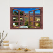 Sneeuw in Grand Canyon 6-puit Open Window Poster (Keuken)