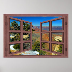 Sneeuw in Grand Canyon 6-puit Open Window Poster