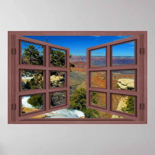 Sneeuw in Grand Canyon 6-puit Open Window Poster (Voorkant)