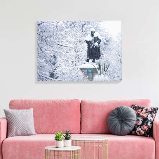 Sneeuw in het park canvas afdruk (Insitu (Woonkamer))