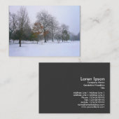 Sneeuw in het park, foto van Mini Visitekaartje (Voorkant / Achterkant)