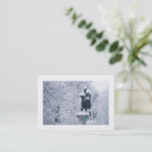 Sneeuw in het park (grens) visitekaartje (Staand voorkant)