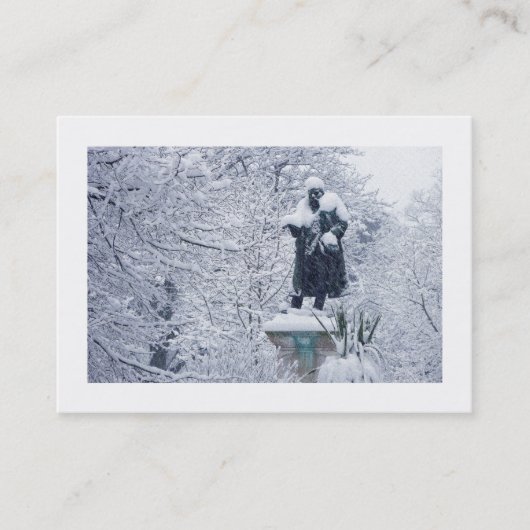 Sneeuw in het park (grens) visitekaartje (Voorkant)