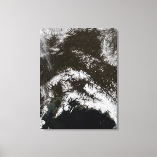Sneeuw in het zuidelijk deel van Alaska Canvas Afdruk (Voorkant)