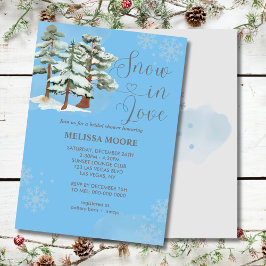 Sneeuw in liefde baby blauw winter bos sneeuwvlok kaart