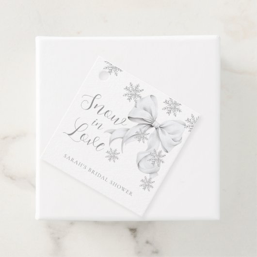 Sneeuw in liefde bedankjes labels (In situ)