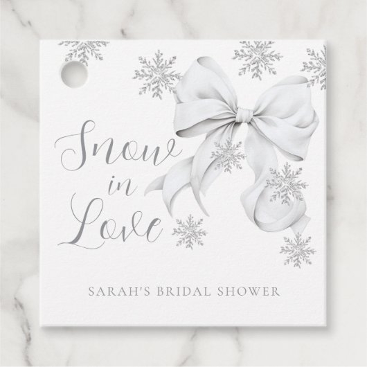 Sneeuw in liefde bedankjes labels (Voorkant)