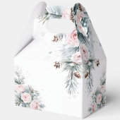 Sneeuw in liefde besneeuwde dennen winter bruidsme bedankdoosjes (Achterkant)