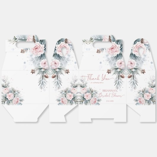 Sneeuw in liefde besneeuwde dennen winter bruidsme bedankdoosjes (Ongevouwen)