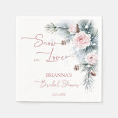 Sneeuw in liefde besneeuwde dennen winter bruiloft servet (Voorkant)