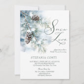 Sneeuw in liefde besneeuwde dennen winter vrijgeze kaart (Voorkant)