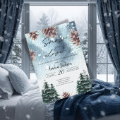 Sneeuw in liefde besneeuwde dennen winter vrijgeze kaart