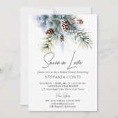 Sneeuw in liefde besneeuwde dennen winter vrijgeze kaart (Voorkant)