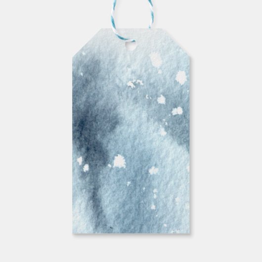 Sneeuw in liefde besneeuwde pijnbomen winter bruid cadeaulabel (Achterkant)