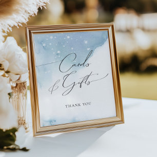 Sneeuw in Liefde Blauw Vrijgezellenfeest Kaarten & Poster